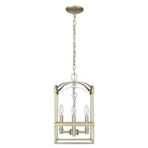 Cormac 4-Light Rectangle Washed Gold Pendant