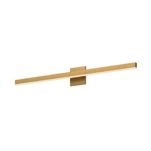 KUZCO Vega 37 in. 1 Light Brushed Gold Vanity Light