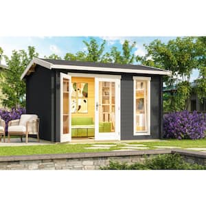 Technoflex Banff 13 ft. W x 11.5 ft. L x 9.5 ft. D Solid Wood Garden Shed with Double Door and Window (147.2 sq. ft.)