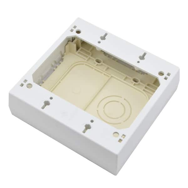 Wiremold Non-Metallic PVC Raceway 2 Gang Outlet Box, White