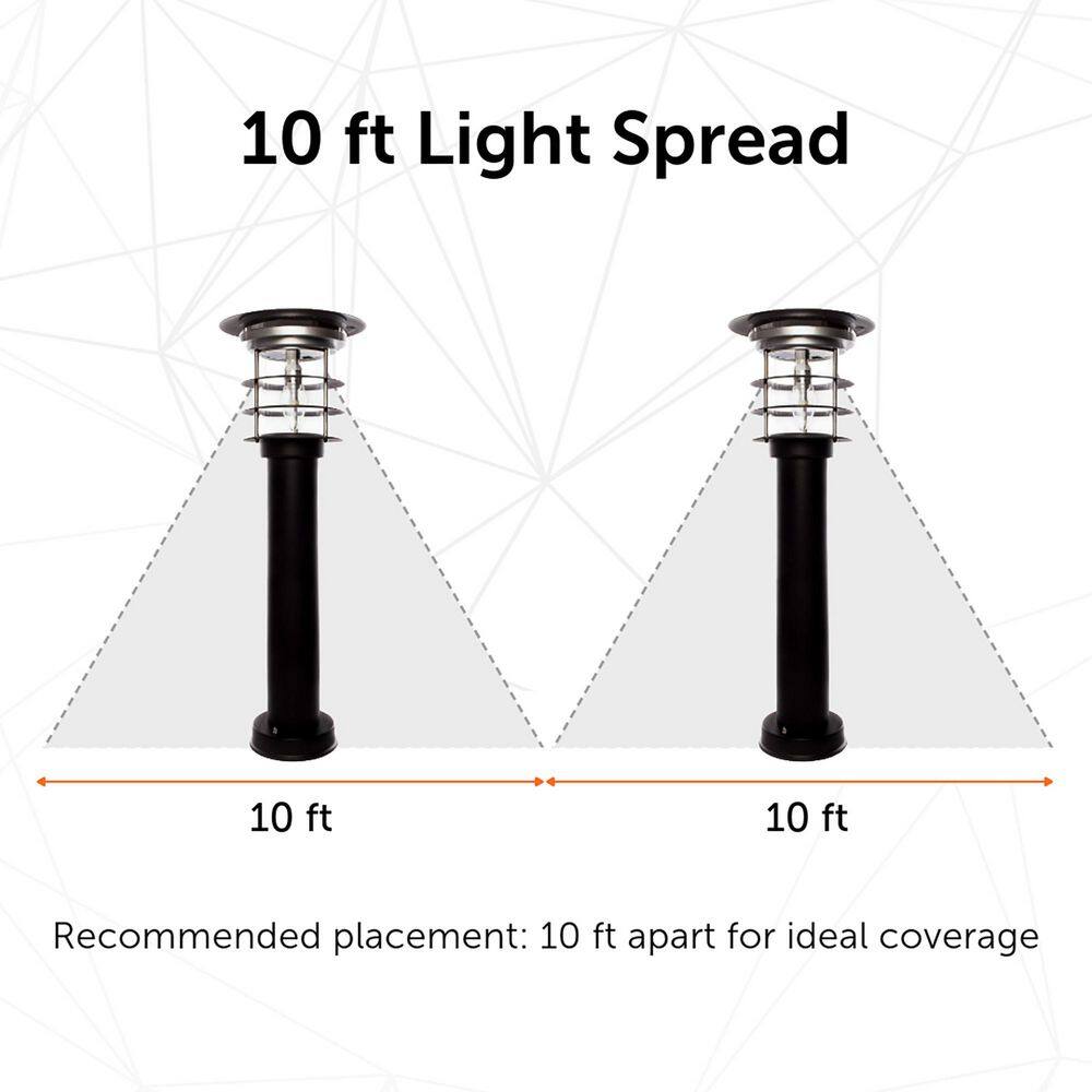 Stainless Steel Black Solar LED Pathway Bollard Light
