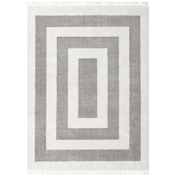 Copenhaver Power Loom Gray/Ivory Rug Ophelia & Co. Rug Size: Rectangle 5'3 x 7'1