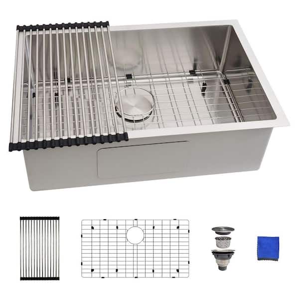 Rin様 Delironexu 27 in. x 18 in. Undermount Kitchen Sink, 16 Gauge