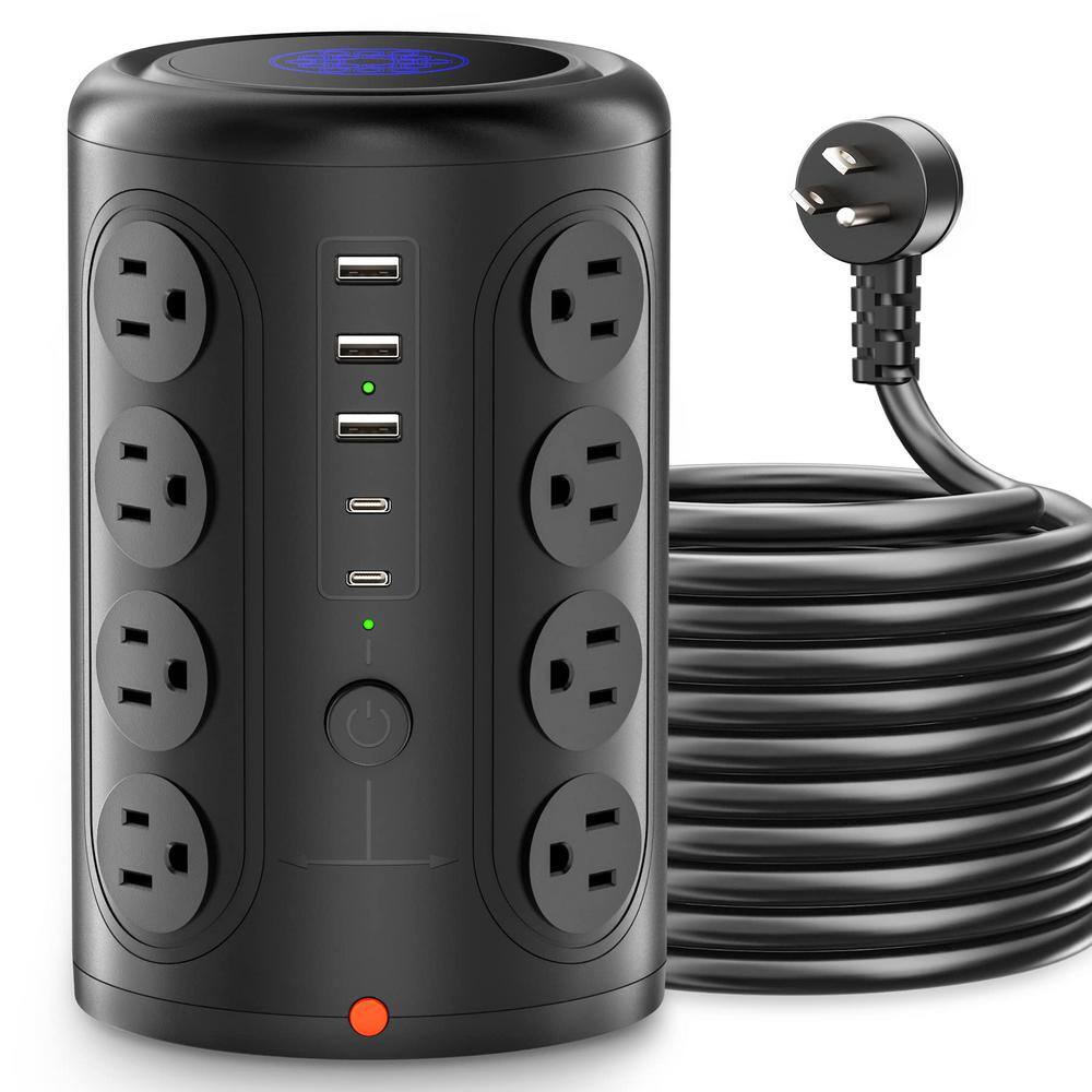 6 Ft Extension Cord 16-Outlet Power Strip Tower Surge Protector in Black with 5 USB Ports price history on PriceWatchPro