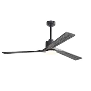 64 in. LED Indoor Black Ceiling Fan with Remote