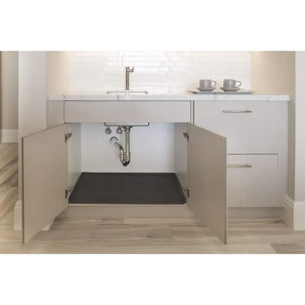 Xtreme Mats 28 in. x 19 in. Grey Bathroom Vanity Depth Under Sink Cabinet  Mat Drip Tray Shelf Liner CMV-30-GREY - The Home Depot