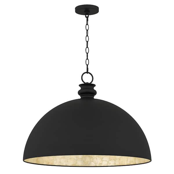 Quoizel Braylon 100-Watt 4-Light Matte Black Pendant Light with