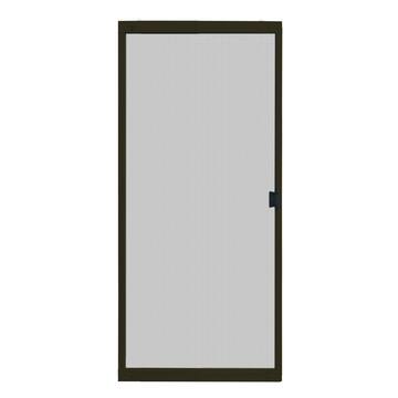 36 in. x 80 in. Adjustable Fit Bronze Steel Sliding Patio Screen Door