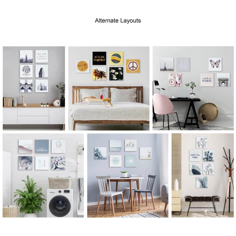 Modern Green and White Botanical Acrylic Wall Art Set