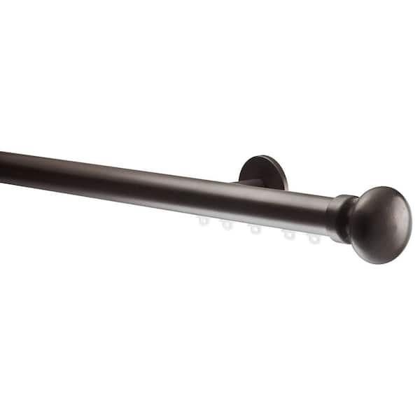 Tekno Pro 48" Non-Adjustable 1.13 in. Diameter Decorative Traverse Curtain Rod with Oval Finial in Oil Rubbed Bronze