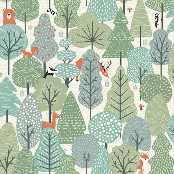 Chesapeake Green Quillen Forest Wallpaper Matte Non-Pasted Wallpaper Sample