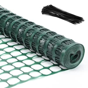 Plastic Mesh Fence, Construction Fence, Security Fence, 4 ft. x 100 ft. 1 Roll, Garden Fence, Green