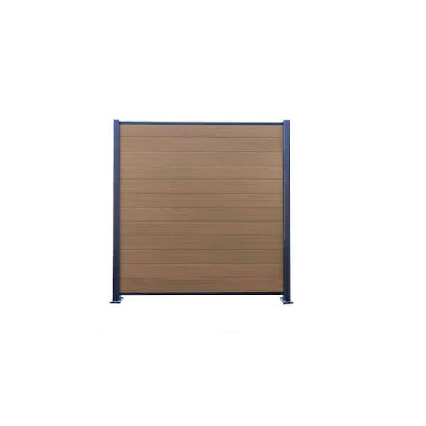 6 ft. x 6 ft. Valla Composite Fence Panel Teak (10-Pack)