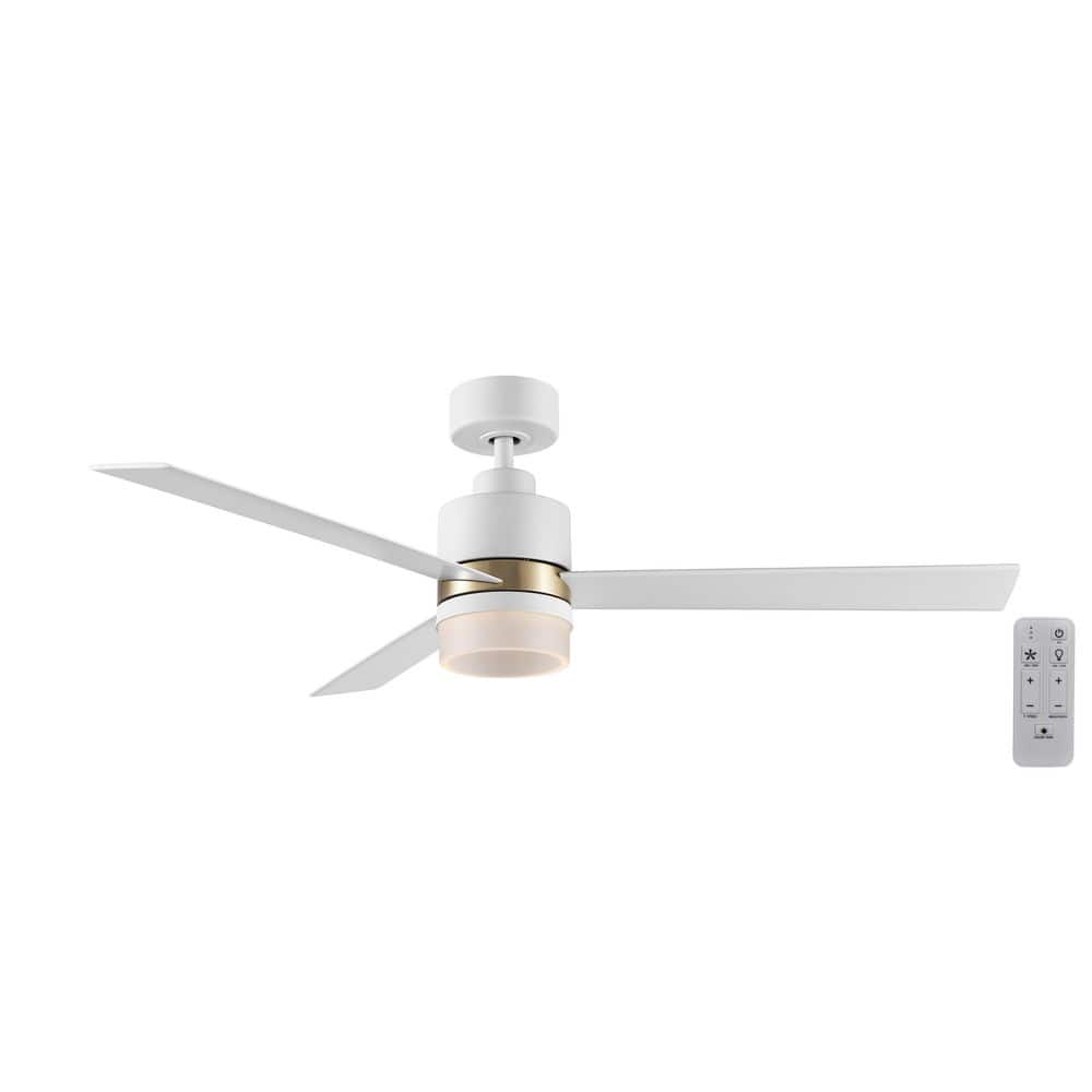 Sereni 52 in. Indoor Matte White and Brushed Gold Downrod Mount Ceiling Fan with Adjustable White LED and Remote price history on PriceWatchPro