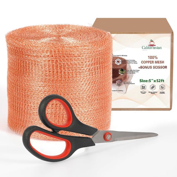 NVNOO 5 in. x 52 ft. Rustproof Copper Mesh Roll for Mice Rat Rodent, Copper Mesh Rodent Control (1-Pack)