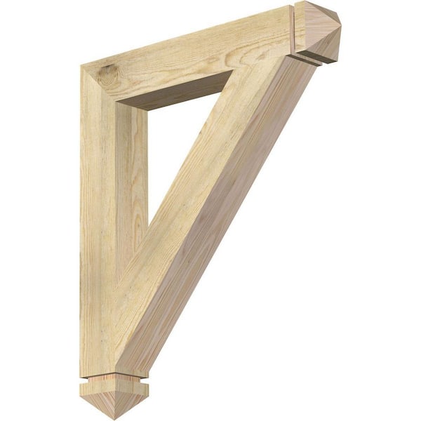 Ekena Millwork 4 in. x 30 in. x 26 in. Douglas Fir Traditional Arts and Crafts Rough Sawn Bracket