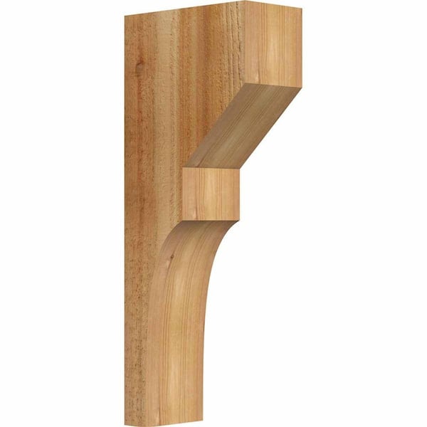 Ekena Millwork 4 in. x 8 in. x 20 in. Western Red Cedar Monterey Rough Sawn Corbel