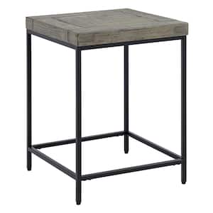 18 in.  Industrial Pine Solid Wood Modern End Table, Gray