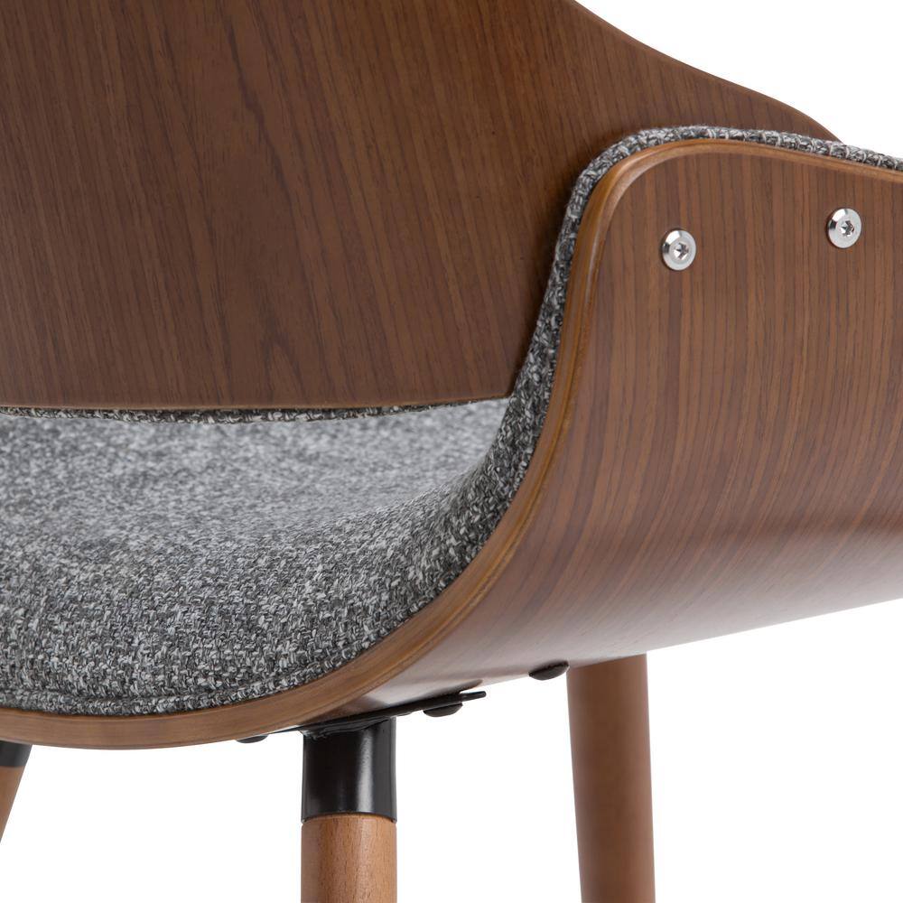 Gray Linen Upholstered Birch Wood Side Chair