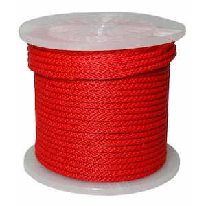 1/2 in. x 300 ft. Solid Braid Multi-Filament Polypropylene Derby Rope in Red