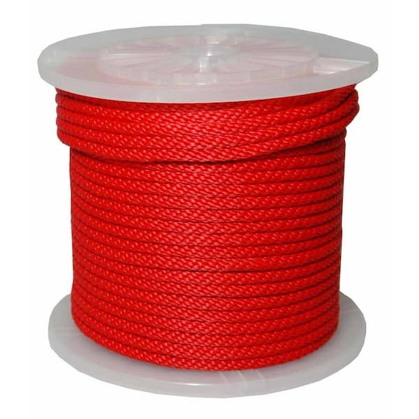 spansk Cornwall se T.W. Evans Cordage 3/8 in. x 500 ft. Solid Braid Multifilament  Polypropylene Derby Rope in Red 98330 - The Home Depot