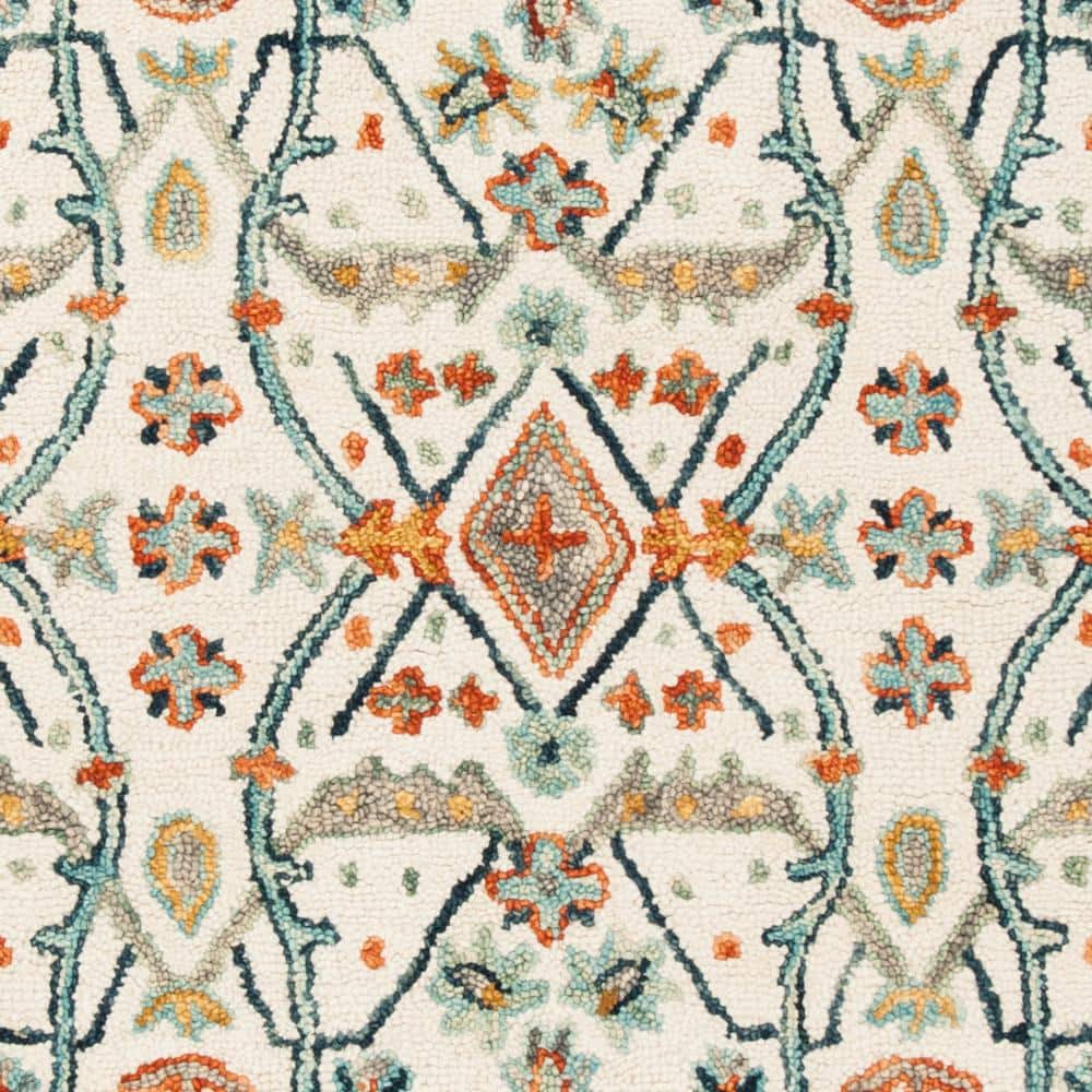 Aspen Blue Floral Hand-Tufted Wool Area Rug - 4' x 6'