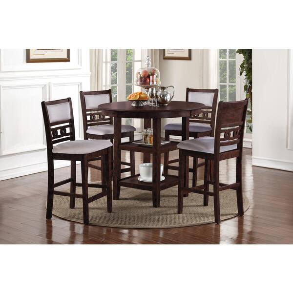 NEW CLASSIC HOME FURNISHINGS Gia 5Piece Cherry Counter Dining Set with