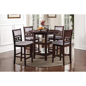 New Classic Furniture Gia 5-piece 42 in. Wood Top Round Counter Set, Cherry
