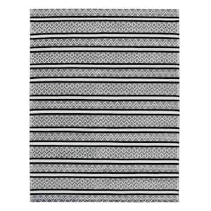 Black and White 8 ft. x 10 ft. Geometric Area Rug