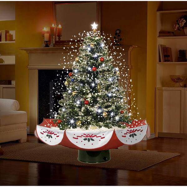 Fraser Hill Farm 29 in. Snowing Musical Christmas Tree with Red ...