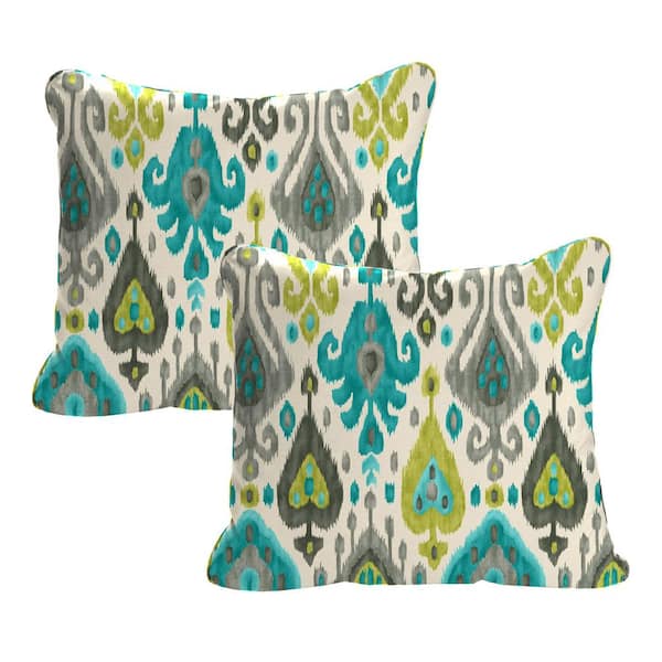 Jordan Manufacturing 24 in. W x 21 in. H x 6 in. T Rectangular Outdoor Chair Back Cushion in Paso Turquoise (2-Pack)