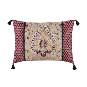 Castleford Jewel Damask Cotton 14 in. W x 20 in. L Decorative Throw Pillow