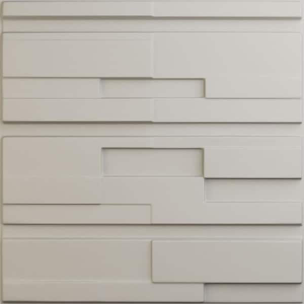 Ekena Millwork 19 5/8 in. x 19 5/8 in. Offset Brick EnduraWall Decorative 3D Wall Panel Satin Blossom White (12-Pack for 32.04 Sq. Ft.)