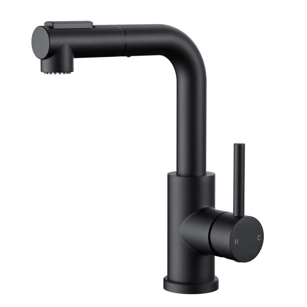 Gooseneck Single Handle Pull Down Sprayer Kitchen Faucet with Deck Plate and Flexible Hose Pull Out Spout in Matte Black price history on PriceWatchPro