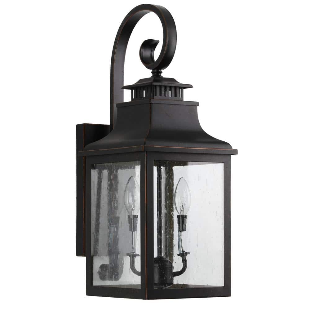 Morgan 2-Light Oil Rubbed Bronze Outdoor Wall Lantern Sconce
