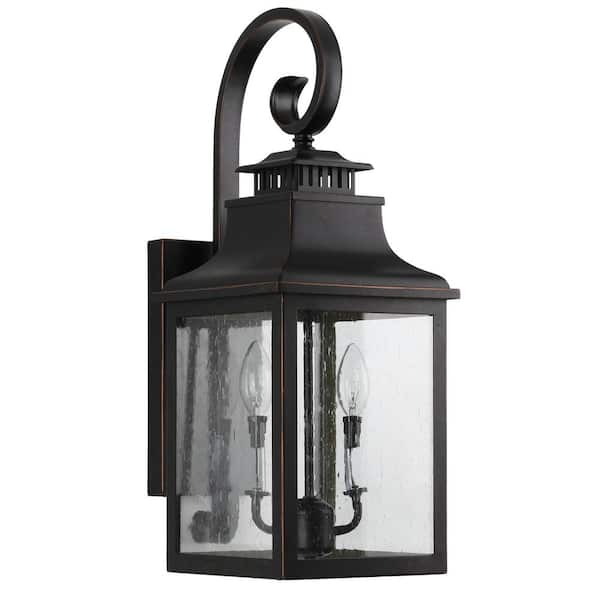 Unbranded Morgan 3-Light Oil Rubbed Bronze Outdoor Wall Lantern Sconce