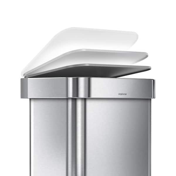 simplehuman 45L Rectangular Step Kitchen Trash Can with Liner
