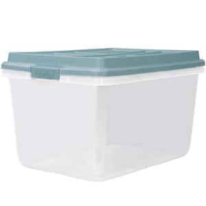 2er Set Container with Lid 65 Litre Black Storage Bin Plastic Pot Box 