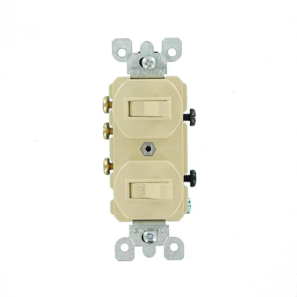 Leviton 15 Amp Duplex Style / 3-Way AC Combination Light Switch, White-R62-05241-0WS The Depot
