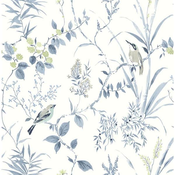 Imperial Garden Blueberry Blue Non-Pasted Non-Woven Wallpaper