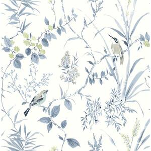 Imperial Garden Blueberry Blue Non-Pasted Non-Woven Wallpaper Sample