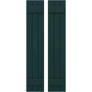 10-1/2 in. W x 84 in. H Americraft 3 Board Exterior Real Wood Joined Board and Batten Shutters Thermal Green