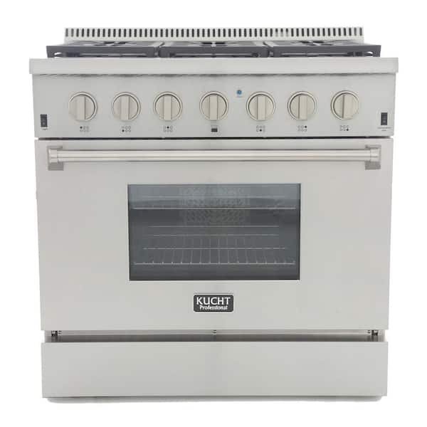 Kucht Pro-Style 36 in. 5.2 cu. ft. Dual Fuel Range with Sealed Burners and Convection Oven in Stainless Steel