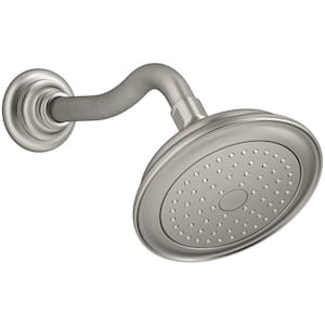 Artifacts 1-Spray 6 in. Single Wall Mount Fixed Shower Head in Vibrant Brushed Nickel