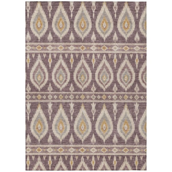 Chantille Machine Washable Indoor/Outdoor Abstract ACN3070 Plum 10 ft. x 14 ft. Area Rug