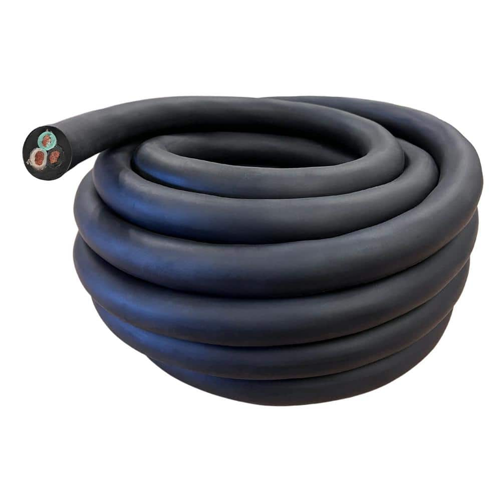 WindyNation 25 ft. 6/3 6 Gauge 3 Conductor 600-Volt Black SOOW Cord  6G-3C-SOOW-25F - The Home Depot