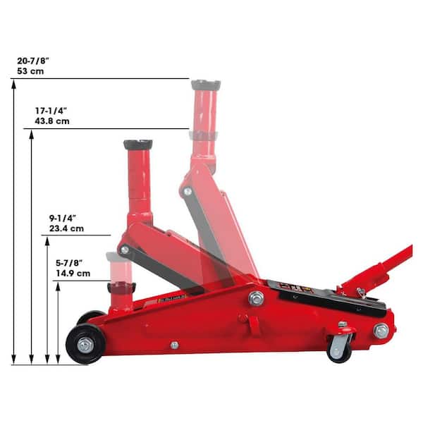 Big Red T83006 3-Ton Trolley Floor Jack with Saddle Extension Adapter - 2