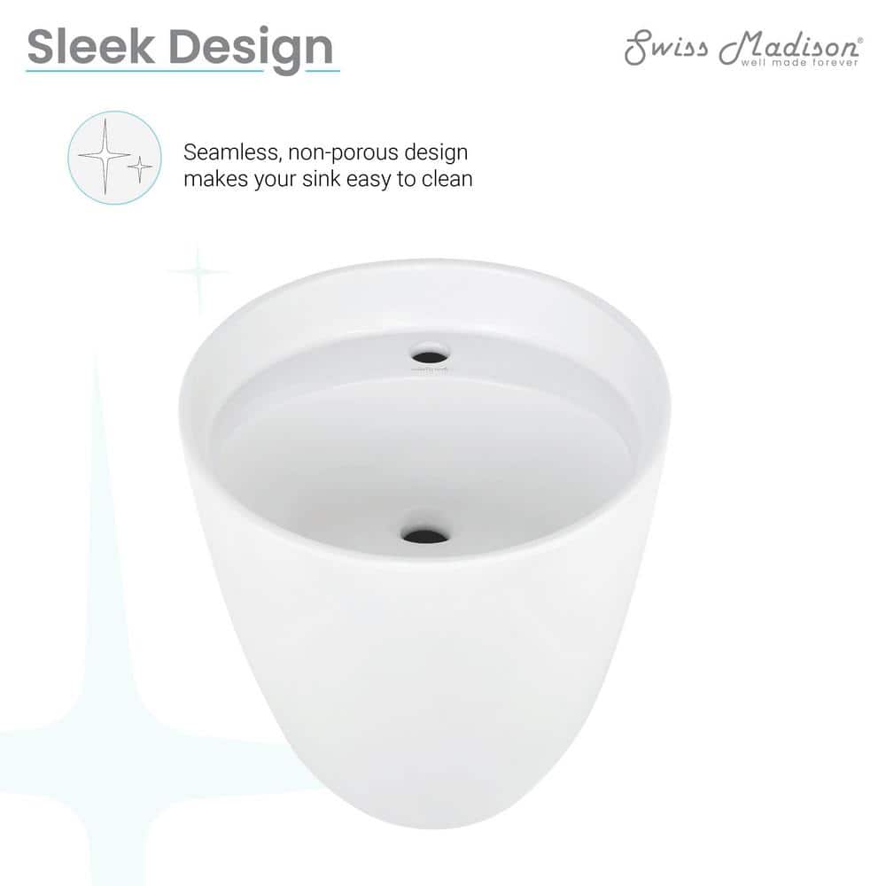 Calice 18" White Ceramic Wall-Mount Bathroom Sink