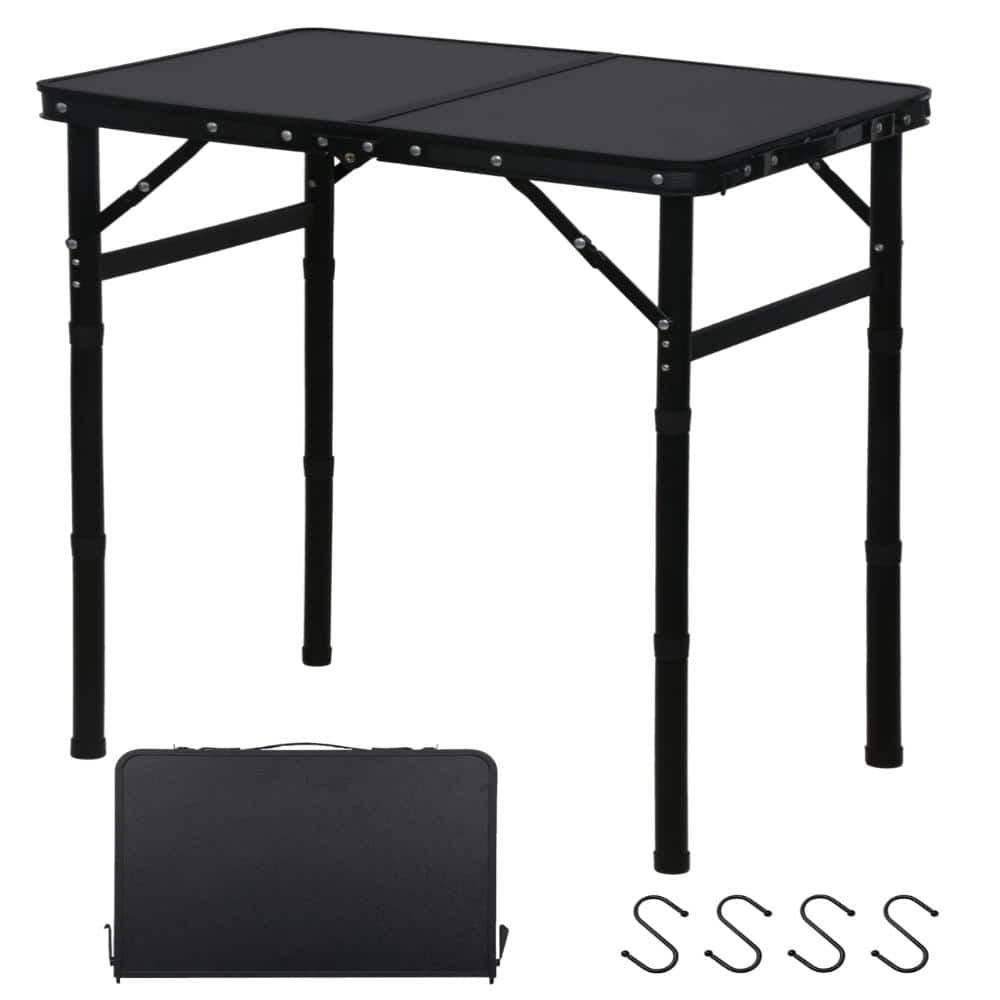Folding Camping Table, 2ft Aluminum Portable Table, 3 Adjustable