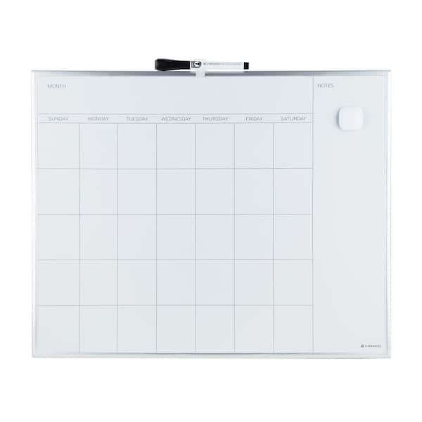   Basics Magnetic Dry Erase Whiteboard Calendar, 12 x  17, Includes 4 Markers And Eraser : Office Products